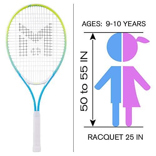 insum Junior Tennis Racquet 25" Beginner Kids Starter (Ages 9-10) with Shoulder Strap Cover Bag