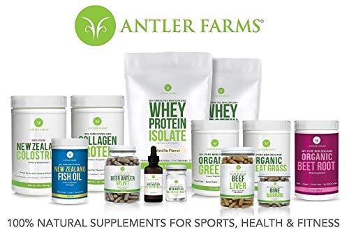 Antler Farms - 100% Pure New Zealand Organic Greens Superfood Powder, 50 Servings, 200g - Wheat Grass, Barley Grass, Chlorella, Spirulina - Vegan, Gluten Free, NO Pesticides, NO Chemicals, NO GMOs