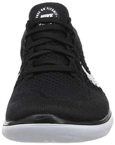 Nike Womens Free RN Flyknit 2018 Running Shoes (6 B(M) US) Black/White