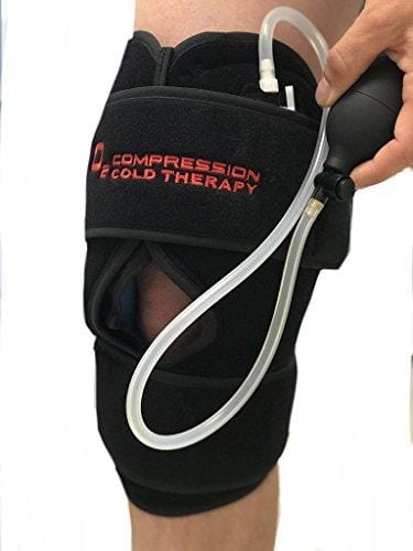 O2 Cold Therapy Knee Wrap with Ice Pack and Air Compression Wrap, Universal