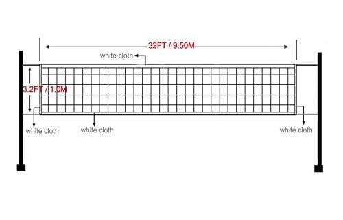 DOURR Professional Sports Volleyball Net (32 FT x 3 FT) for Indoor and Outdoor (Net Only)