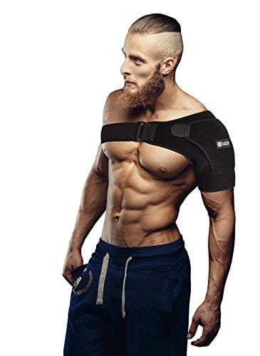 Copper Compression Recovery Shoulder Brace - Highest Copper Content Shoulder Stability Support Brace. Adjustable Fit Sleeve Wrap Men Women. Relief for Shoulder Injuries, Tendonitis (One Size Regular)