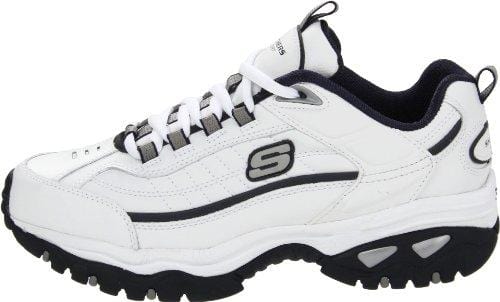 Skechers Sport Men's Energy Afterburn Lace-Up Sneaker,White/Navy,10.5 XW US
