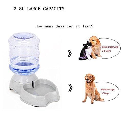 meleg otthon Automatic Pet Waterer,Pet Water Dispenser,Replenish Pet Waterer,Pet Water Dispenser Station,Automatic Gravity Water Drinking Fountain Bottle Bowl Dish Stand 1 Gal(3.8L)