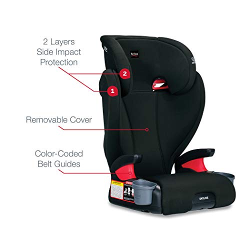 Britax Skyline 2-Stage Belt-Positioning Booster Car Seat - Highback and Backless - 2 Layer Impact Protection - 40 to 120 Pounds, Dusk