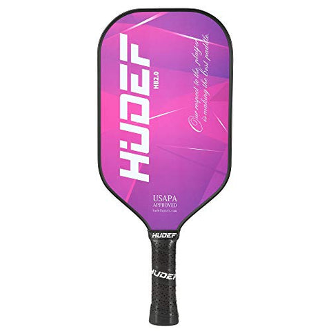 HUDEF Pickleball Single Paddle, Lightweight Graphite Carbon Fiber Face Pickleball Paddle Racquet Rackets Elongated Pickleball Paddles,Honeycomb Core,Cushion Comfort Grip USAPA Approved