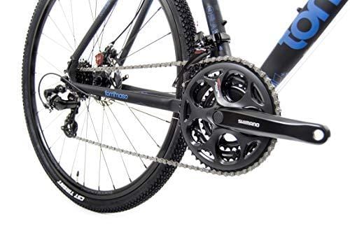 Tommaso Siena - Shimano Tourney Gravel Adventure Bike with Disc Brakes, Extra Wide Tires, Perfect for Road Or Dirt Touring, Matte Black - Medium