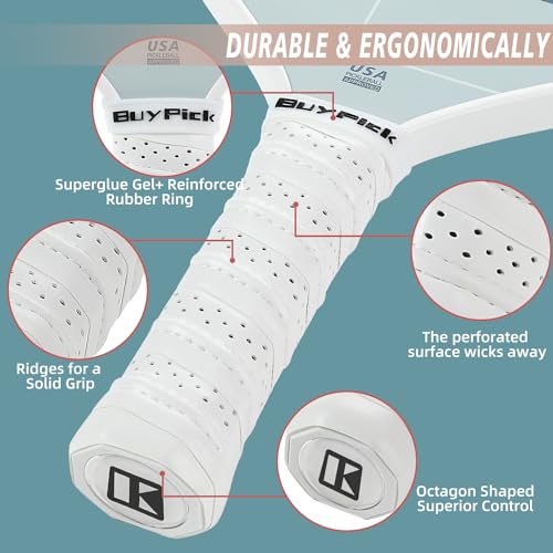 BuyPick Pickleball Paddles Set of 2, USAPA Approved Carbon Fiber Surface Paddles with Anti-Slip Sweat-Absorbing Grip &16MM Racket, Light Pickleball Set with 2 Pickleball Paddle 4 PE Balls& 1 Bag
