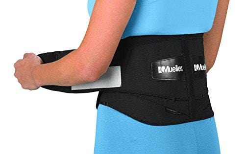 Mueller 255 Lumbar Support Back Brace with Removable Pad, Black, Regular(Package May Vary)