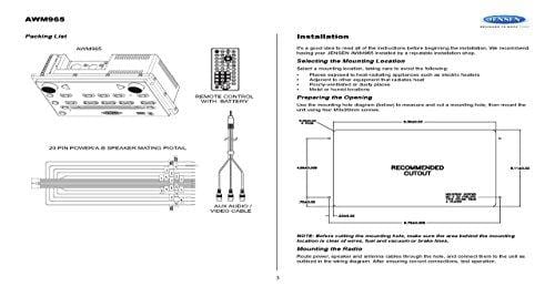 Jensen AWM965 AM/FM|CD|DVD|MP3/USB Wallmount Stereo with DVD Player, Front USB Supports MP3, WMA, JPEG Formats, Remote Control Included, 12 Volt
