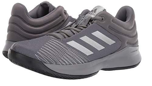 adidas Men's Pro Spark 2018 Low, Grey/Silver Metallic/Black 11 M US