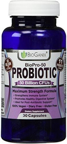 Probiotic BIOPRO 50 Billion CFU with 11 Strains + Prebiotic Supplement for Women, Men & Children | Guaranteed Potency - Shelf Stable Acidophilus Probiotic | Vegan, Dairy Free | 30 Veggie Capsules