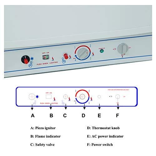 Smad Gas Refrigerator Freezer 110V/Propane Fridge Up Freezer, 9.3 Cu.Ft, White