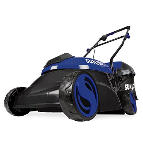 Sun Joe MJ401C-XR-SJB 14-Inch 28V 5 Ah Cordless Lawn Mower w/Brushless Motor, Dark Blue