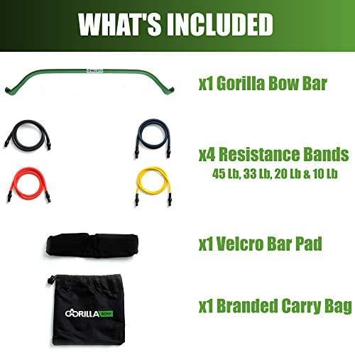 Gorilla Bow Portable Home Gym Resistance Band System, Weightlifting and HIIT Interval Training Kit, Full Body Workout Equipment (Original Green)