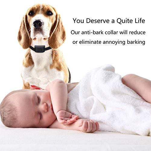 GUANGZIYI Anti Bark Collar for Small, Medium, Large Dogs - Bark Shock Collar Device to Stop,Stop Dogs Barking Fast/Vibration/Control Barking/Adjustable Collar [2019 Newest Automatic ]（Black）