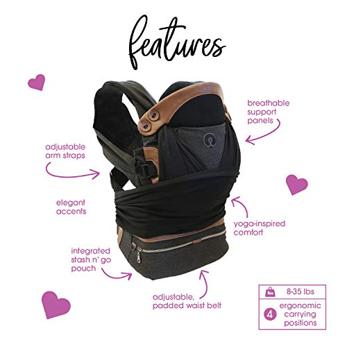 Boppy ComfyChic Baby Carrier, 4 Carrying Positions, Charcoal