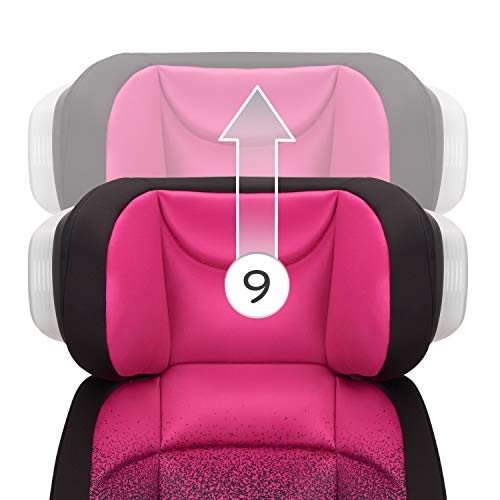 Evenflo Spectrum Belt-Positioning Booster Seat, 2-in-1 Booster Seat, Ergonomic Seat Base, Advanced Compression Technology, High-Back Booster, No-Back Booster, Two Cup Holders, Sunrise Pink