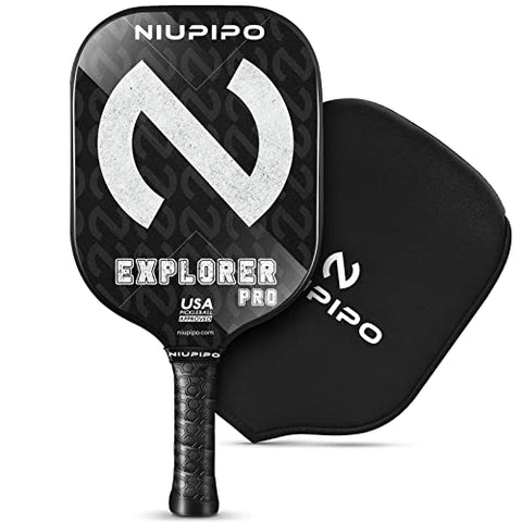 Pickleball Paddle, USA Approved Pro Pickleball Paddle with Graphite Carbon Fiber Face, Polypropylene Honeycomb Core, Cushion Comfort Grip, Mid-weight Pickleball Paddle for Outdoor and Indoor Play