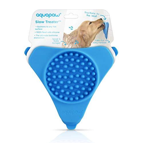Aquapaw Slow Treater Treat Dispensing Mat Suctions to Wall for Pet Bathing, Grooming, and Dog Training