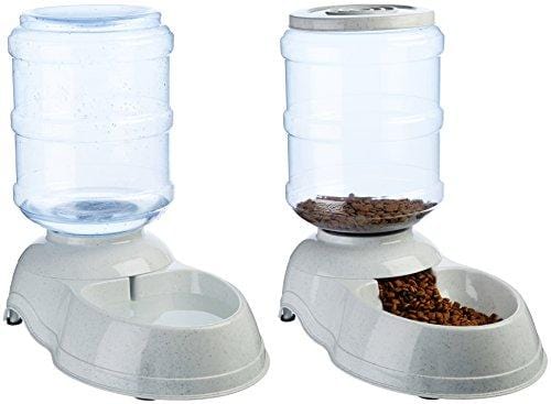 AmazonBasics Gravity Pet Feeder and Waterer Bundle, Large