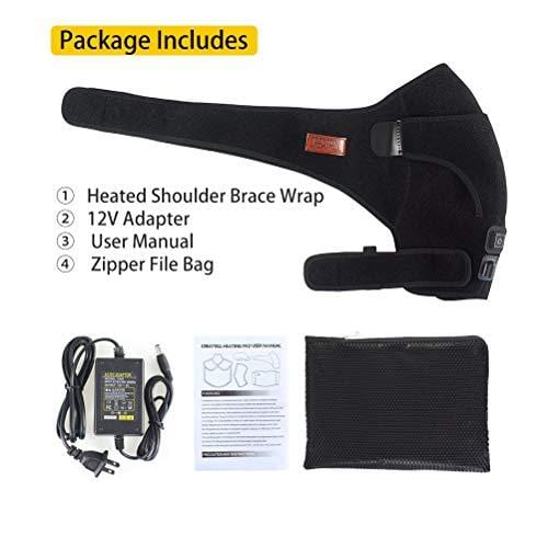 CREATRILL Heated Shoulder Wrap, 3 Heat Settings, Heating Pad Support Brace for Rotator Cuff, Joint Capsule & Biceps Tendon Injury, Frozen Shoulder, Shoulder Dislocation or Muscles Pain Relief