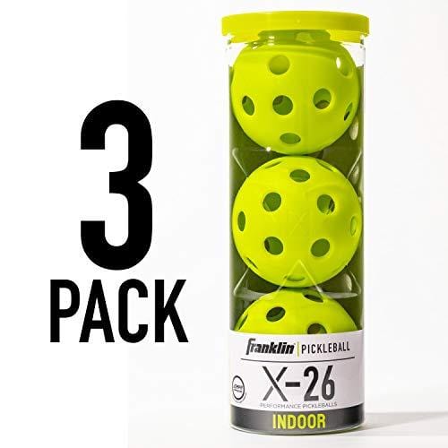Franklin Sports X-26 Pickleballs - Indoor - 3 Pack - USAPA Approved - Optic