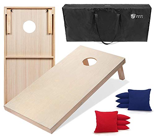 Tailgating Pros 4'x2' Cornhole Boards W/Red & Royal Cornhole Bags & Carrying Case