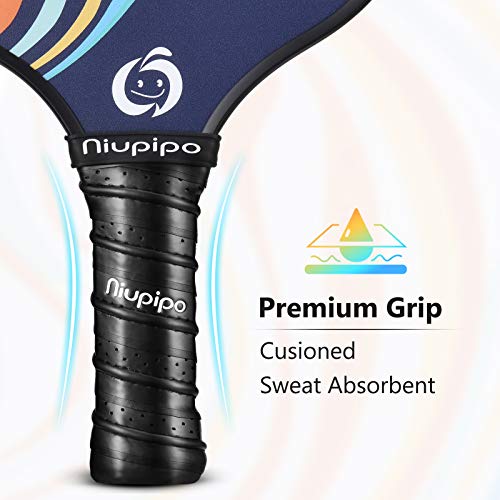 Pickleball Paddles, Parent, Child Pickleball Set, USAPA Approved Pickleball Paddles 4 Pack, 4 Balls, 1 Pickleball Bag, Fiberglass Surface, Polypropylene Honeycomb Core, Lightweight Pickleball Paddle