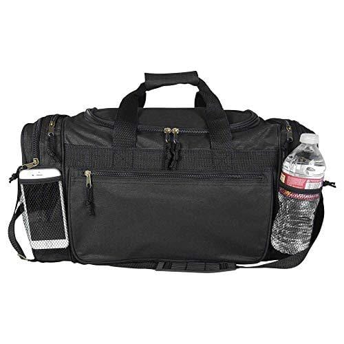 Dalix 20 Inch Sports Duffle Bag with Mesh and Valuables Pockets, Black