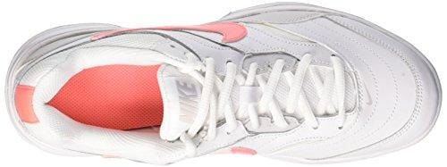 Nike Women's Court Lite Tennis Shoe, White/Lava Glow-Vast Grey, 6