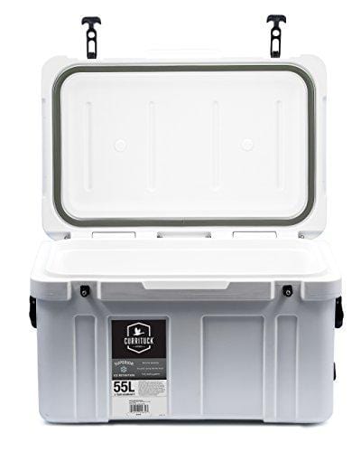 Currituck Heavy Duty Cooler by Camco -Perfect as a Boat Cooler and For Hunting, Hiking,  Camping, Fishing, The Beach and More 58 Quarts (White) (51870)