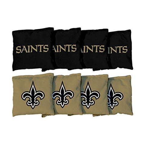 Victory Tailgate New Orleans Saints NFL Cornhole Game Bag Set (8 Bags Included, Corn-Filled)