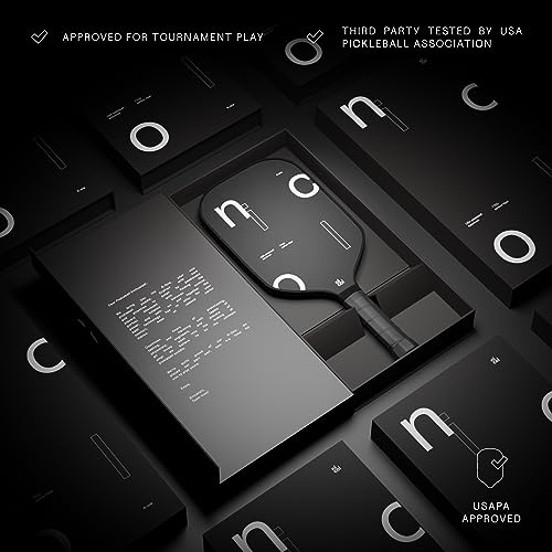 R-One Elongated Carbon Fiber Pickleball Paddle - 2023 Pickleball Racket with Long Handle - T700 Raw Carbon Fiber - Frosted Spin Surface - USAPA Approved by Nicol Pickleball (Design 1)