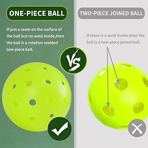 Pickleballs, 40 Holes Outdoors Pickleball Balls, 4/12/30 Pack of Pickle Balls Standard, High Elasticity & Durable Pickle Balls for All Style Pickleball Paddles (30pcs Rotational Molding Pickleballs)