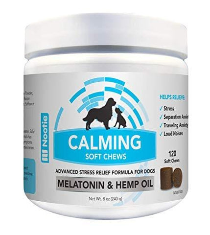 Nootie Calming Treats for Dogs 120CT - Dog Anxiety Relief Organic Passion Flower 150Mg of Hemp Oil for Dogs per Soft Chew Calming Aid for Anxiety Relief for Dogs and Pets Calming Dog Treats