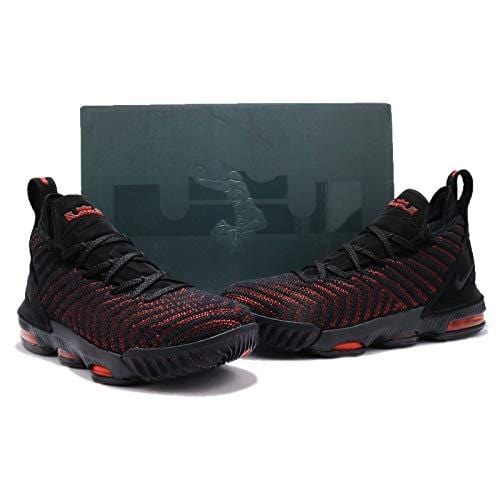 Nike Kids Lebron XVI GS, Black/Black-University RED, Youth Size 7