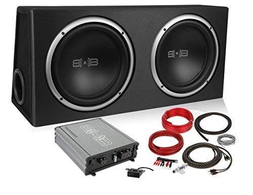 Belva 1200 watt Complete Subwoofer Package Includes Two (2) 12-inch Subwoofers in Ported Box, Monoblock Amplifier, Amp Wire Kit [BPKG212v2]