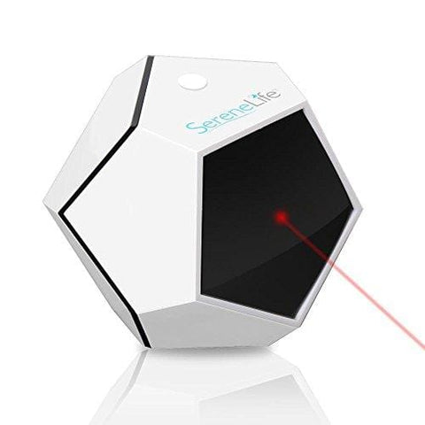 SereneLife Automatic Cat Laser Toy - Rotating Moving Electronic Red Dot LED Pointer Pen w/ Auto Wireless Control - Remote Light Beam Teaser Machine for Interactive & Smart Sensory Pet Play - SLCTLA40