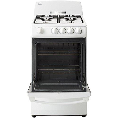Danby DR200WGLP 20-Inch Gas Range with 4 Burners, Electronic Ignition and 2.4 Cubic Feet Oven, White