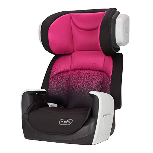 Evenflo Spectrum Belt-Positioning Booster Seat, 2-in-1 Booster Seat, Ergonomic Seat Base, Advanced Compression Technology, High-Back Booster, No-Back Booster, Two Cup Holders, Sunrise Pink