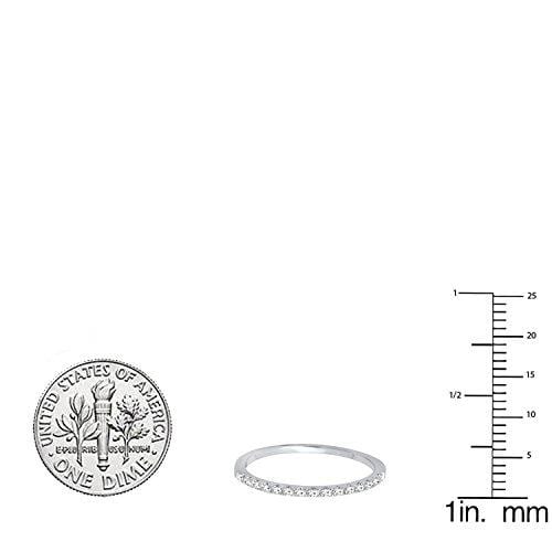 Dazzlingrock Collection 0.25 Carat (ctw) 14K Round White Diamond Ladies Stackable Wedding Band 1/4 CT, White Gold, Size 5.5