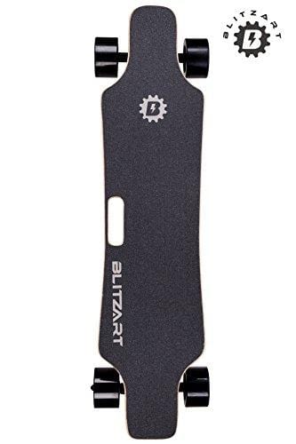 BLITZART Huracane 38" Electric Skateboard Electronic Longboard Replaceable Tire 17mph Hub-Motor 90mm (Black)