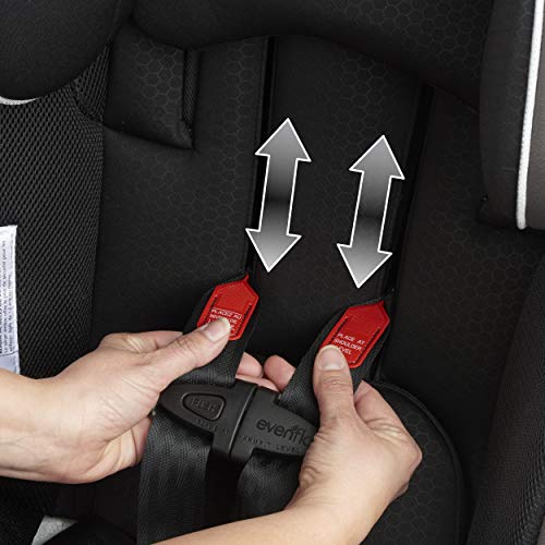 Evenflo Symphony Elite All-In-One Convertible Car Seat, 5-Point Infinite Slide Harness, Easy to Install, Forward / Rear Facing, Booster Seat, 110-lb Capacity, Multiple-Position Recline, Paramount Gray