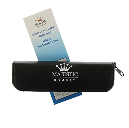 Dental Hygiene Tool Set - Stainless Steel Dental Tooth Pick, Mouth Mirror,Tarter Scraper and Plaque Remover - Dental Tool Kit Is Ideal for Personal Use & Pet Friendly-free Protective Case