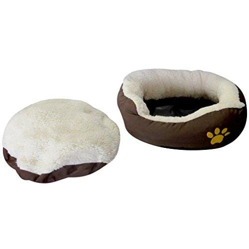 Evelots Soft Pet Bed,For Cats & Dogs, 17"D x 5"H, Brown