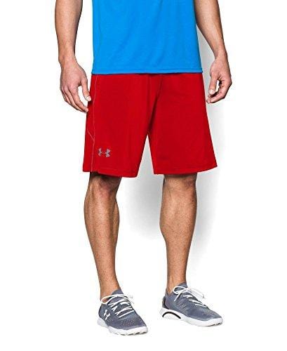 Under Armour Men's Raid 10" Shorts, Red /Steel, Small