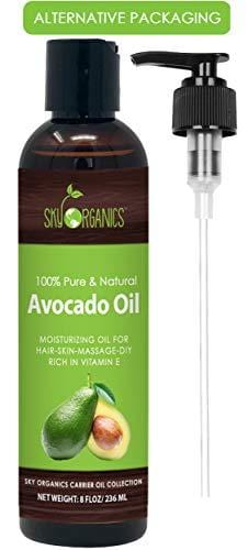 Avocado Oil by Sky Organics - 100% Pure, Natural & Cold-Pressed Avocado Oil - Ideal for Massage, Cooking and Aromatherapy- Rich in Vitamin E and Oleic Acid - 8oz