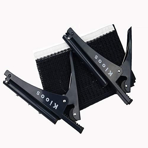 Kioos Collapsible Table Tennis Net Professional Steel Pingpong Net Clip Grip Mesh Training Competition Portable Tension Adjustable Post (Navy Blue)