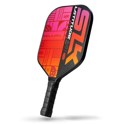 SLK Latitude 2.0 Pickleball Paddle | G4 Graphite Pickleball Paddle Face | Rev-Core+ Technology with SpinFlex Surface | Redesigned for Performance and Control | Orange